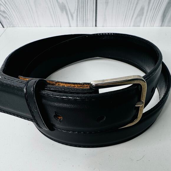 CHAUCER  Black Leather Belt USA Size 36 USA - Picture 1 of 5